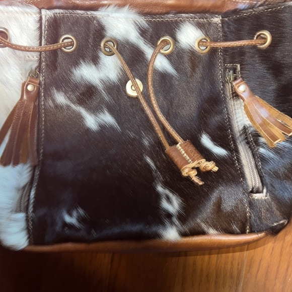 Myra Cowhide Leather and Hair Patterned Women's Backpack - Picture 5 of 8
